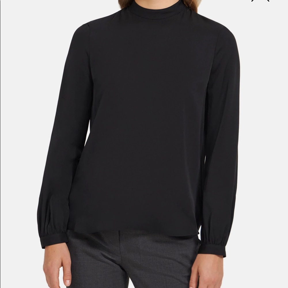 Theory Silk Mock Turtle Neck
